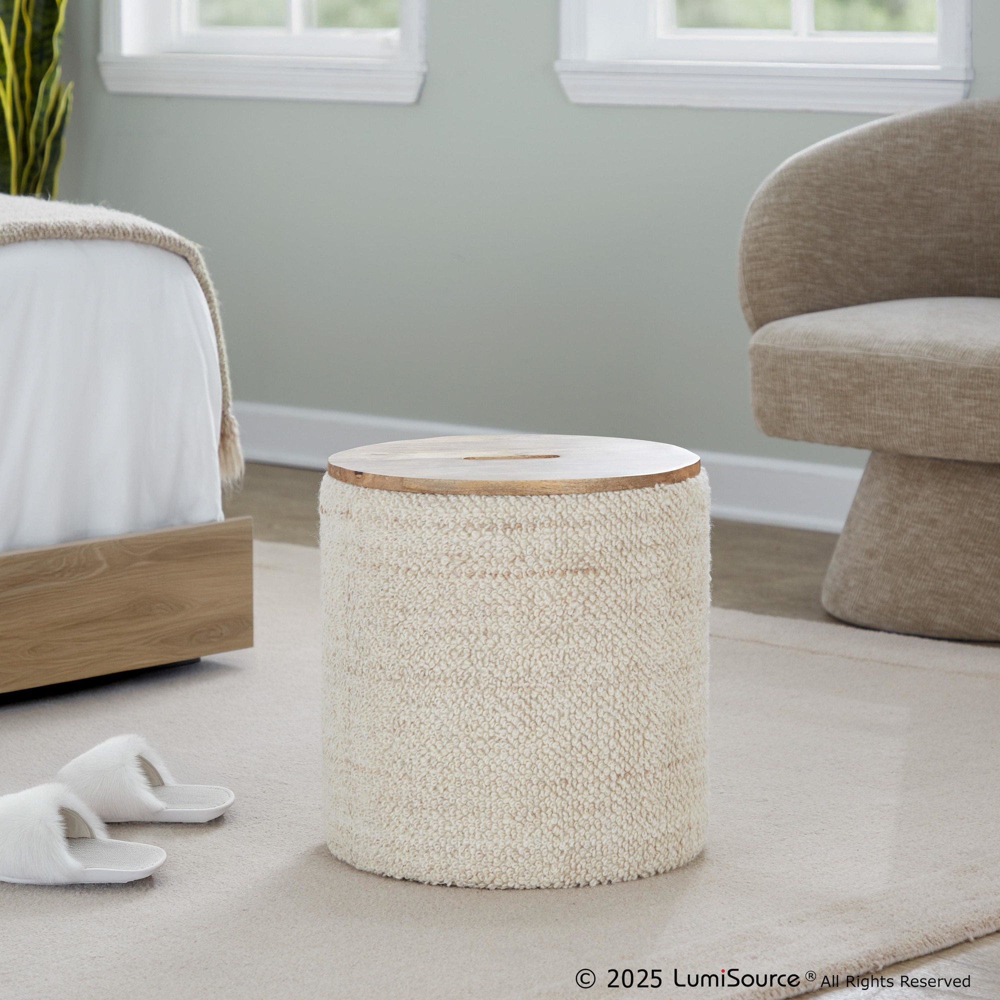 Tahoe 17" Wood Ottoman